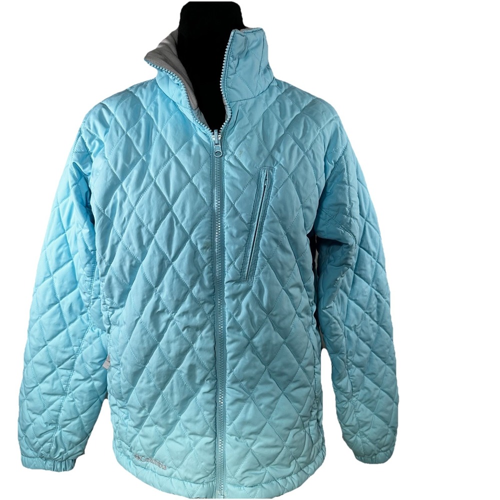 Columbia Womens Vertex‎ Core Blue Mock Neck Quilted Jacket Size M